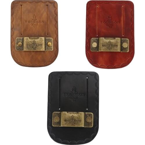 Tourbon Genuine Leather Tape Measure Holder Tool Tapes Holster Metal Clip on Belt