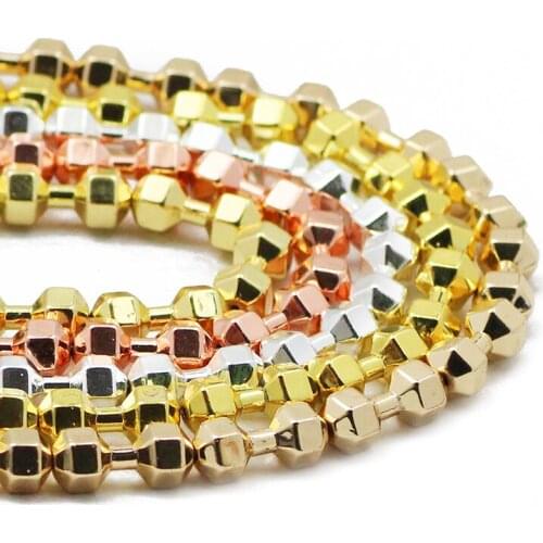 Dumbbell Shape Rose Gold 10pcs 15x6MM Hematite Natural Stone Spacer Loose Beads For Jewelry Making Handmade DIY Bracelet Pendant