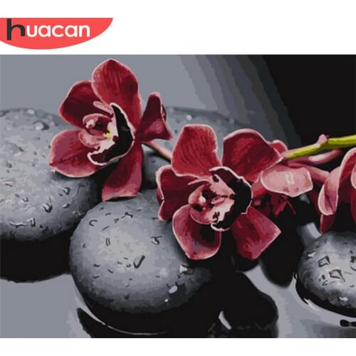 HUACAN Painting By Number Drawing On Canvas HandPainted Painting Art Gift DIY Pictures By Number Flower Kits Home Decor