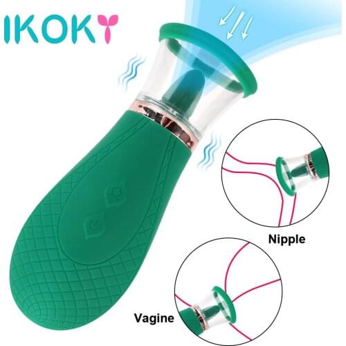 IKOKY 9 Speeds Blowjob Oral Nipple Sucker Sucking Tongue Vibrator Vaginal Massage Vibrating Anal Clitoris Stimulator Sex Shop