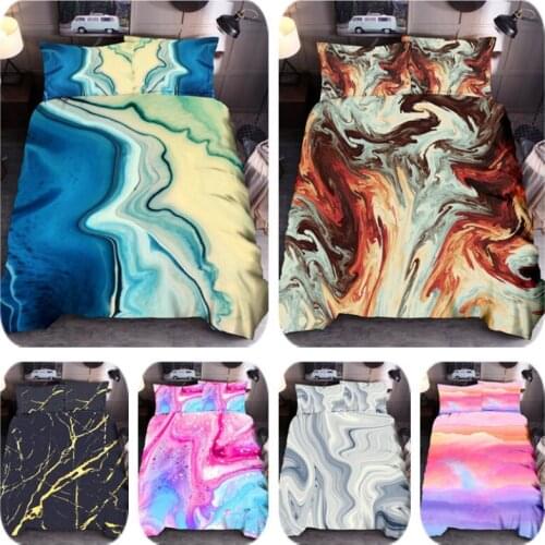 3d Reactive printing Marble Pattern Bedding Sets 2/3pcs Children Duvet Cover Sets Twin Double Queen Quilt Cover Bed Linens I