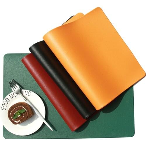 Table Mat Solid Color Placemat Heat Insulation Pad Decorative Mat for Dinning Room Restaurant Orange/Blue/Black/Beige
