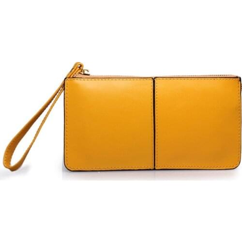 Split leather colorful 3folder women wrist coin purse zipper wallet for women