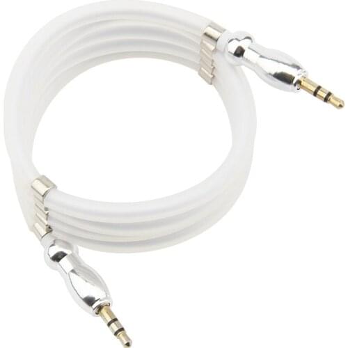 Magnetic 1M Aux Cable Jack 3.5mm Gold-Plated Stereo Audio AUX Cord for Car Headphone Speaker Wire Laptop Phone