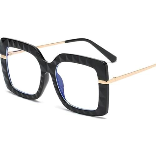 Fashion Multi-Cut Crystal Square Women Sunglasses Retro Gradient Eyewear Men Clear Lens Leopard Glasses Frame Shades UV400