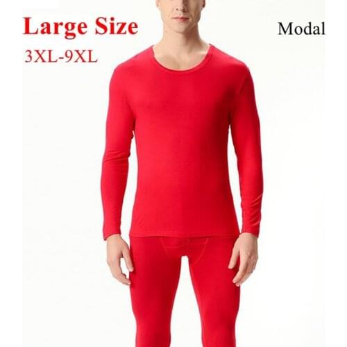 FAISIENS 2019 autumn New Mens Long Johns Large Size 6XL 7XL 8XL 9XL Thin 9 Solid Colors Male Comfortable Modal Underwear Sets