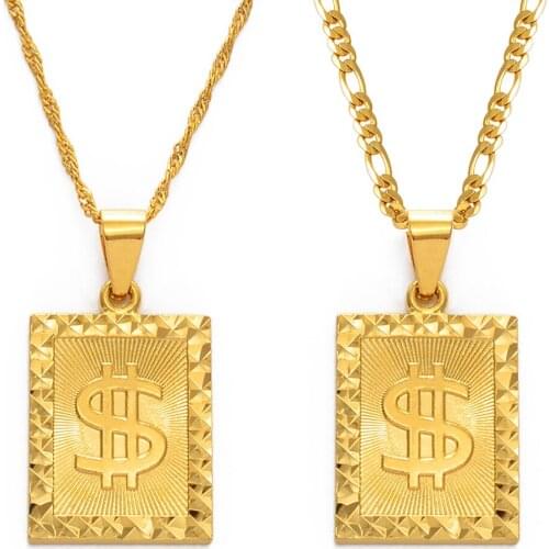 Anniyo Money Wealth Symbol,African Pendant Necklaces for Women Men,Hip hop Chain Necklace Jewelry Wedding Party Gift #011109
