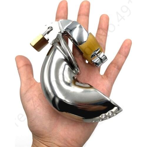 Stainless Steel Cock Cage Penis Ring Male Chastity Device Belt with Stealth Lock fetish Sex shop BDSM adult Sex Toys for man