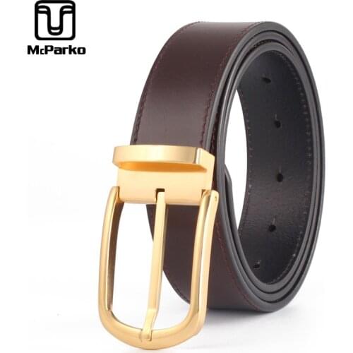 Clearance Sale Classic Men Belt Leather Genuine Cow Leather Belts Pin Buckle Cowhide waist strap Business men Belt High Quality