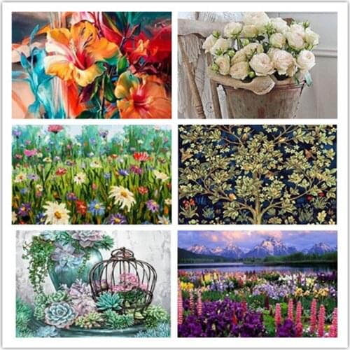 Painting By Number Flower In Vase Painting By Numbers Paint Flower DIY Canvas Picture Hand Painted Home Decoration