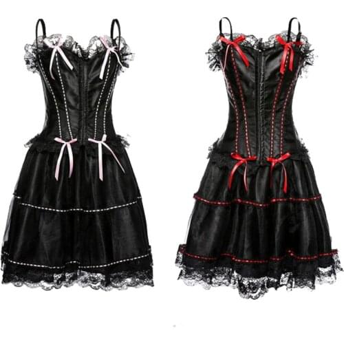 Chrismas Sexy Corset Wedding Party Dress Bustier Whole Set Corset Sexy Lingerie Gothic Party Queen Corset Dress