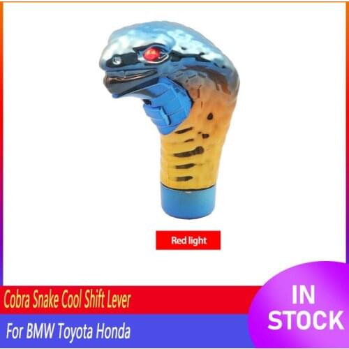Auto Car Manual Gear Shift Knob Stick Led Eyes Chrome Cobra Snake Cool Shift Lever For BMW Toyota Honda Universal