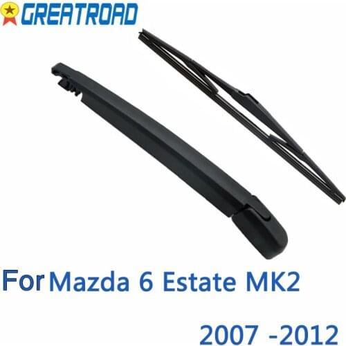 Wiper 14" Rear Wiper Blade & Arm Set Kit For Mazda 6 Estate MK2 2007 -2012 Windshield Windscreen Rear Window