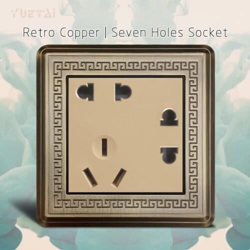 Special five holes and USB Smart Power Charger Socket Gold Color Home