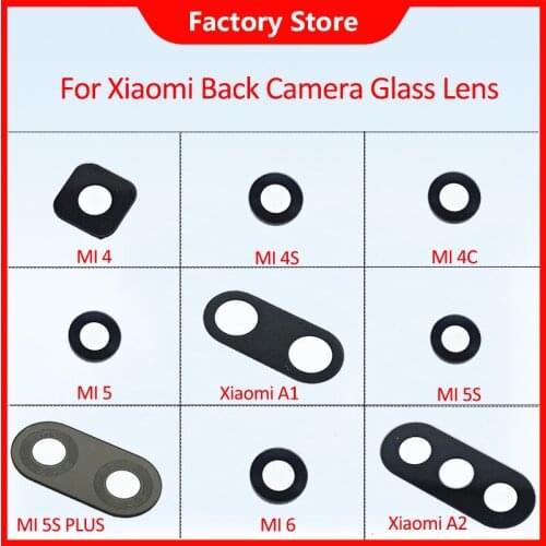 2Pcs/Lot,Rear Back Camera Glass Lens Cover For Xiaomi 4 4s 4c 5 5s 6 5s plus A1 A2 With Sticker Adhesive Replacement Parts