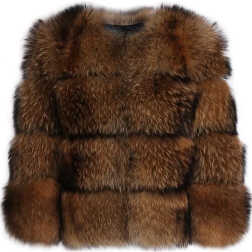 Raccoon fur coat women real fur coat natural raccoon fur coat