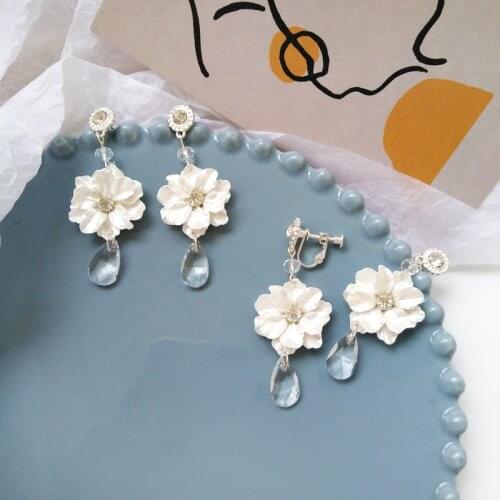 Forest system resin flower earring temperament female small fresh glass drop earrings fancy women jewelry gifts party wedding