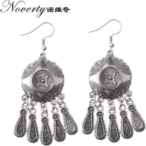 2019 New 1 Pair 50mm Retro Plated Zinc Alloy Bohemian Tassels Earrings for Womens Fashion Jewelry Gifts Date and Party