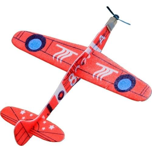 1Pc 19cm Hand Launch Throwing Glider Inertial Foam Airplane Plane Model Outdoor Toys EVA Aircraft Airplane 12 colors Random