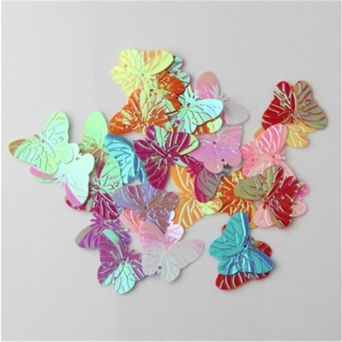 100Pcs/Lot 22*30mm Large Butterfly Sequins With 2 Holes PVC Paillette DIY Sewing Wedding Women Garment Lentejuelas Accessories