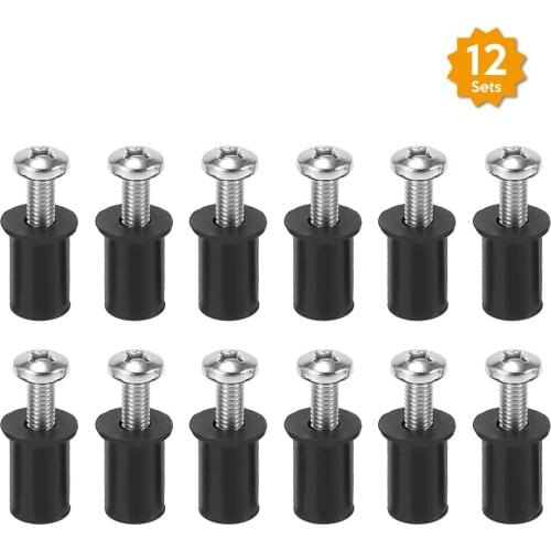 12 Set Well Nuts with Stainless Steel Screws for Kayak Canoe Boat Marine Hardware Fasteners