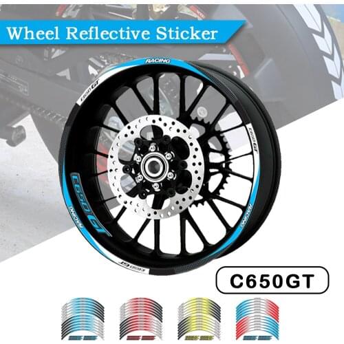 Motorcycle 12 Strips Sticker Decals Reflective Waterproof Wheel Decals For BMW C650SPORT C650 Sport 2011 2012 2013 2014 2015