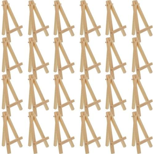 24Pcs 12.7cm Mini Wooden Display Stands, Easels, Table Top Stands, Suitable For Childrens Handicrafts, Business Cards