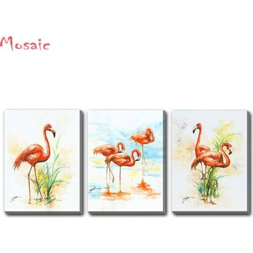 3pcs/set Arts Flamingo Animal Red Bird diy full resin diamond painting cross stitch diamond embroidery mosaic painting gift