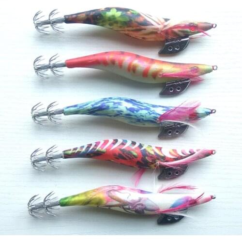 5pcs 4.0# Top quality Silver squid jigs Japan type fishing squid lures Hard fishing lure strong fishing hook