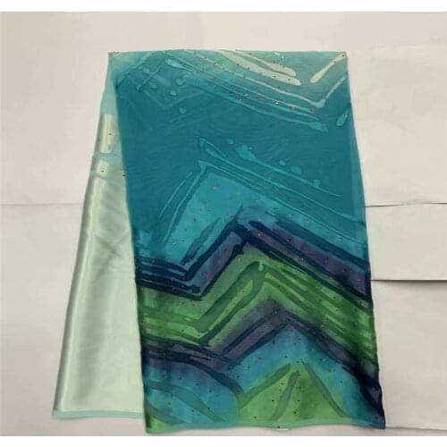 African soft silk fabric for garment neat embroidery on the material 100% Silk Chiffon Fabric! LXF6135