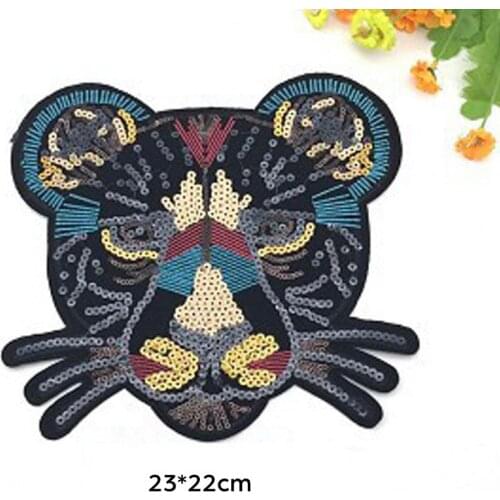 Sequins Large Leopard Sequin Cloth Patches Embroidery Dress Hem Decoration Patch Iron On Dress Hole Applique