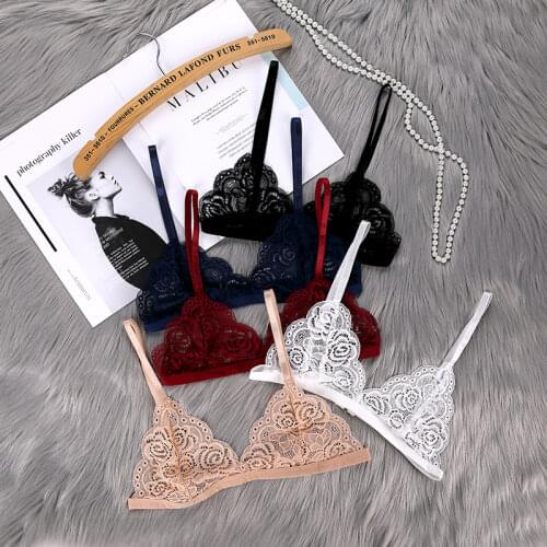 Women Ultra Thin Sexy Lace Bras Transparent Wireless Push Up Bra Unlined Comfort Underwear Bralette Sexy Lingerie New 1/2 Pcs