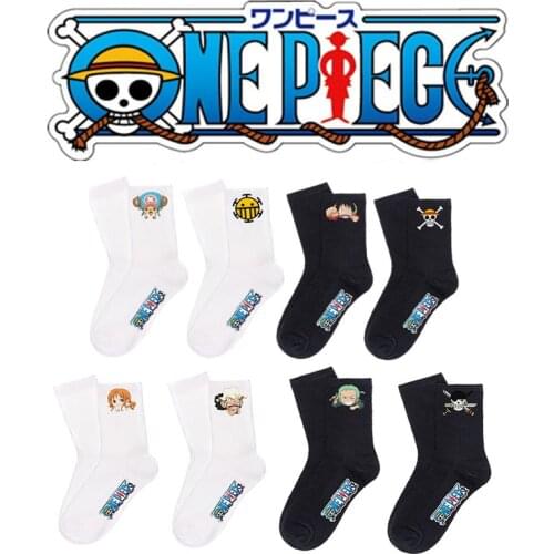 One Piece cartoon anime figure Choba Luffy tube socks casual xxx boys and girls socks White warm autumn and winter fashion