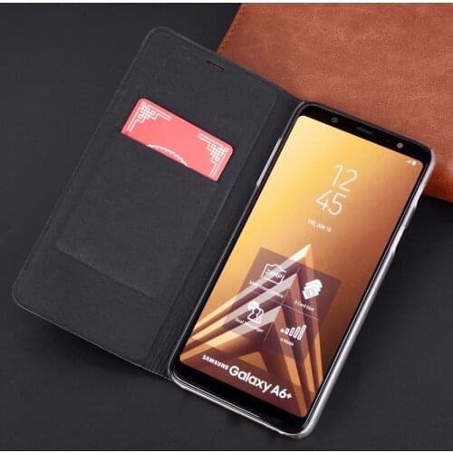 Flip Cover Wallet Leather Case With Card Holder Phone Sleeve Bag Shell For Samsung Galaxy A6 2018 SM-A600F A6Plus 2018 SM-A605F