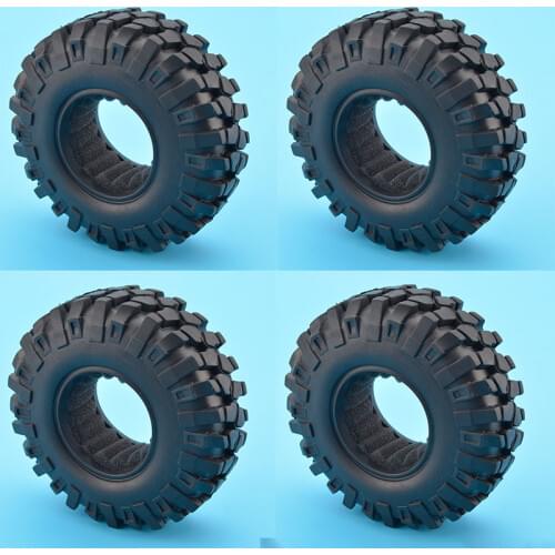 4pcs 1.9inch Outer Diameter 108mm 1.9'' Black Rubber Tires Fits 1.9'' Wheel Rim for 1/10 RC Crawler Car Tamiya Scx10 RC4WD