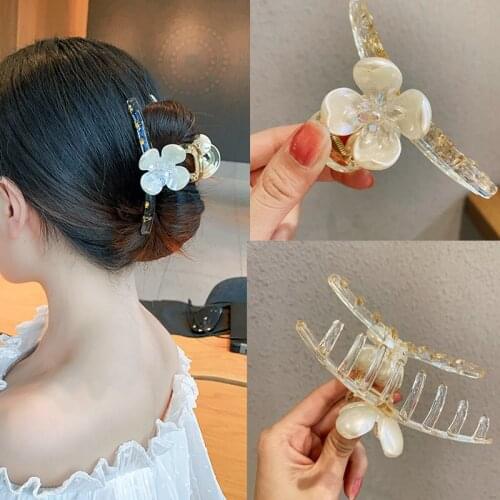 Flower Hair Claws Transparent Hair Clips For Girl Women Hair Pins Fashion Hair Accessories