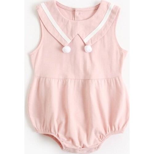 Infant Baby Girls Sleeveless Cotton Jumpsuit Toddler Baby Girls Clothes Summer Newborn Baby Girl Bodysuits