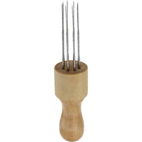 DIY Felting Needle With Eight Needles tool Craft Wool Felt Stitch Punch Tool with Solid Wood Handle Handicraft Sewing