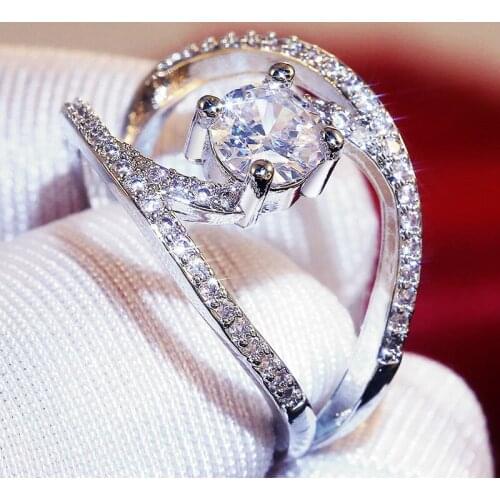 JK Trendy Classic Micro Paved Women Midi Rings Creative Personality Stylish Anniversary Gadget Gift For Women With Size6-10