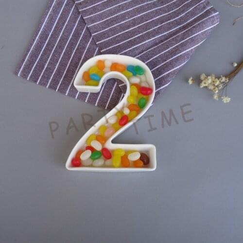 Ceramic Number 2 Shape Kitchen Dish, Party Supplies Serving Dish