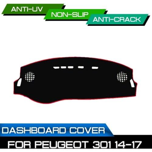Car Dashboard Mat Anti-dirty Non-slip for Peugeot 301 2014 2015 2016 2017 Dash Cover Mat UV Protection Shade