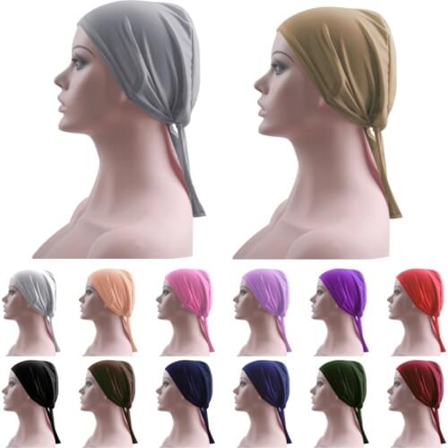 Muslim Inner Cap Headcover Scarf Women Bandage Turban Hair Loss Chemo Cancer Beanie Hat Middle East Islamic Hijab Wrap Headwear