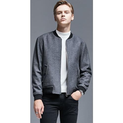 Spring and Autumn Men Woolen Baseball Jacket High Quality Young MENS Retro Herringbone Jackets Plus Size 5XL 6XL