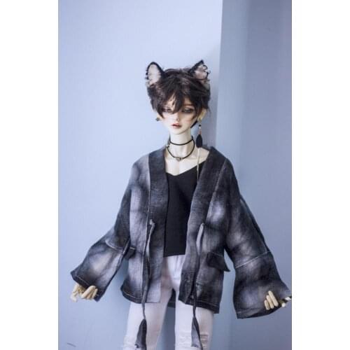 [wamami] Mottled Hemp Japanese Style Tie Cardigan 1/3 1/4 SD17 BJD Dolls Outfits