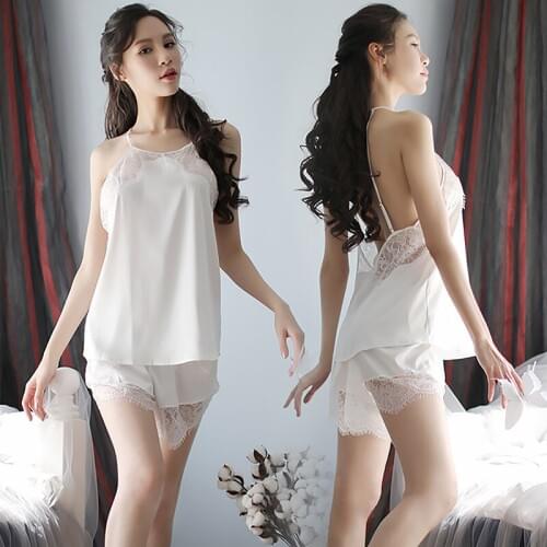 New Sexy Lingerie WOMENS Lace Sexy Pajamas Suit Temptation Satin Viscose Fibre Nightdress