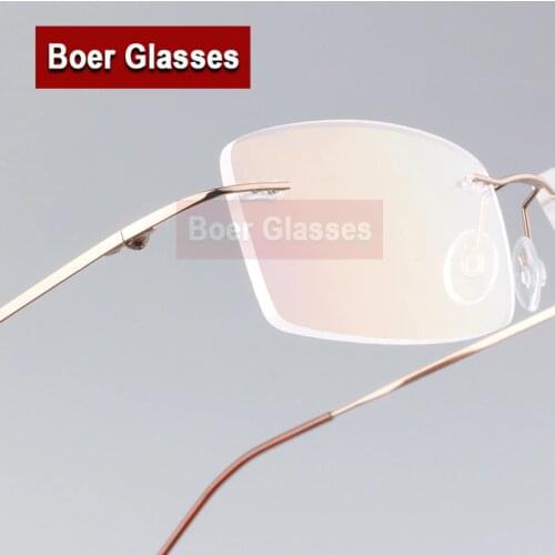 Stainless Steel Male Eyeglasses light weight Men Frames Rimless Glasses Myopia Spectacle Optical Prescription 763