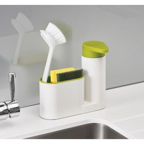 Kitchen Organization Bathroom Storage Rack Sponge Brush Sink Detergent Soap Dispenser Bottle Kitchen Organizer Gadgets