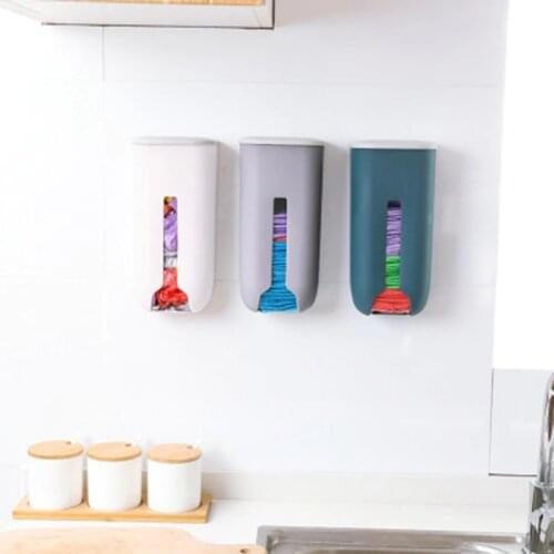 Hanging Storage Box Plastic Garbag Bag Holder Stand Rubbish Trash Bag Basket Wall Mounted Organizer Rack Kitchen Accessories