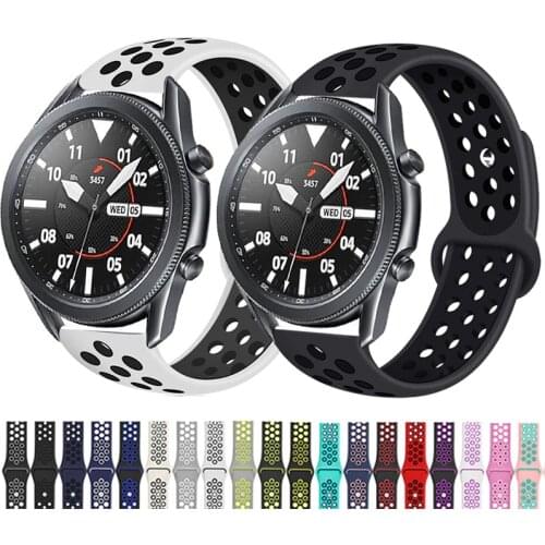 20mm/22mm Watch strap for Samsung gear s3 Frontier Galaxy watch 3/46mm/42mm/Active 2 Strap silicone bracelet huawei GT 2/2e/pro