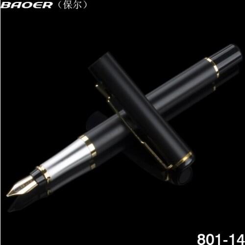 High Quality Metal Black Fountain Pen F nib ink Pens School & Office Supplies stationery Elegant Pens For writing Gift